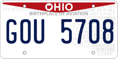 OH license plate GOU5708
