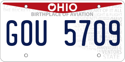 OH license plate GOU5709