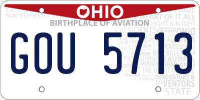 OH license plate GOU5713