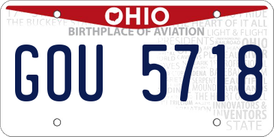 OH license plate GOU5718