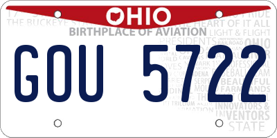 OH license plate GOU5722