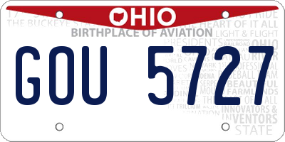 OH license plate GOU5727