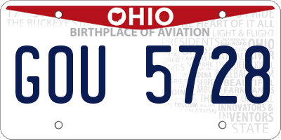 OH license plate GOU5728