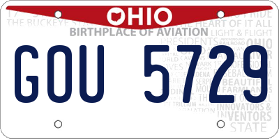 OH license plate GOU5729