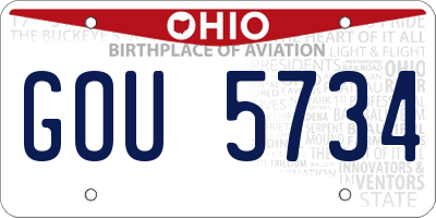 OH license plate GOU5734