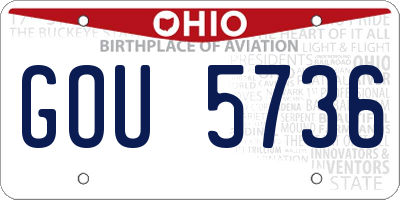 OH license plate GOU5736