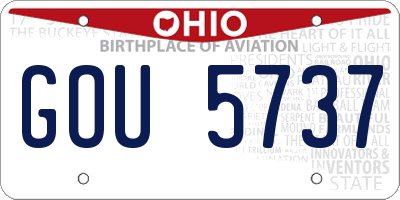 OH license plate GOU5737
