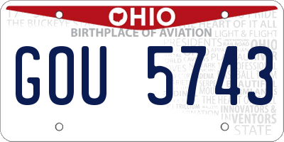 OH license plate GOU5743