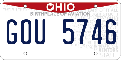 OH license plate GOU5746