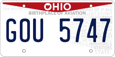 OH license plate GOU5747