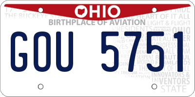 OH license plate GOU5751