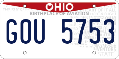 OH license plate GOU5753