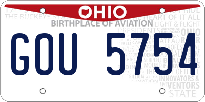 OH license plate GOU5754