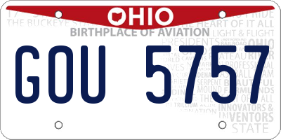 OH license plate GOU5757