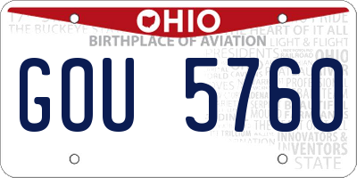 OH license plate GOU5760