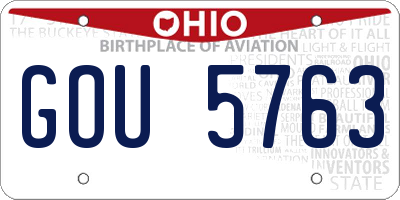 OH license plate GOU5763