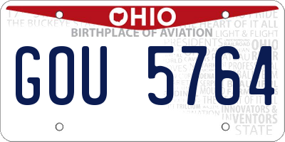 OH license plate GOU5764