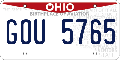 OH license plate GOU5765