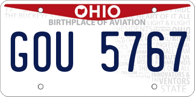 OH license plate GOU5767