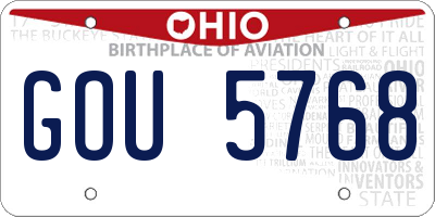OH license plate GOU5768