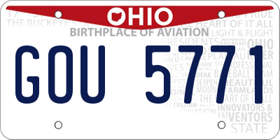 OH license plate GOU5771