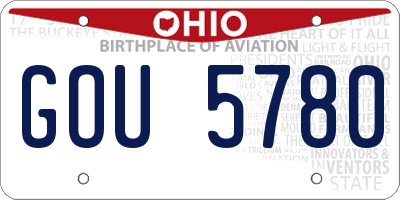OH license plate GOU5780