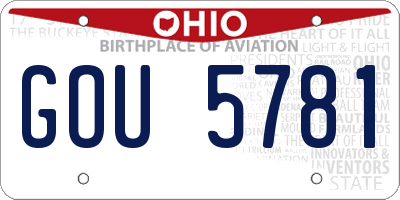 OH license plate GOU5781
