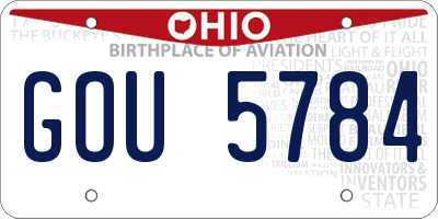 OH license plate GOU5784