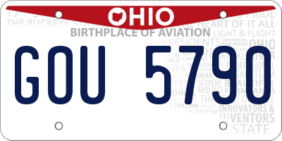 OH license plate GOU5790