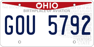 OH license plate GOU5792