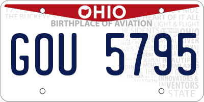 OH license plate GOU5795