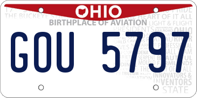 OH license plate GOU5797