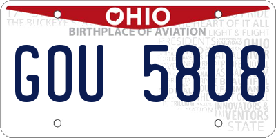 OH license plate GOU5808