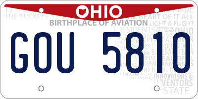 OH license plate GOU5810