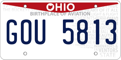 OH license plate GOU5813