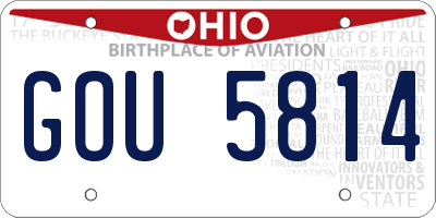 OH license plate GOU5814