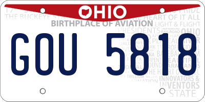 OH license plate GOU5818