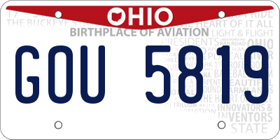 OH license plate GOU5819