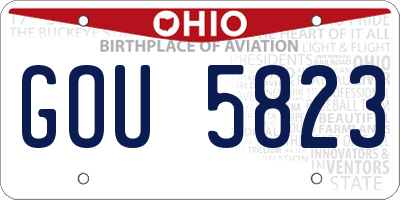 OH license plate GOU5823