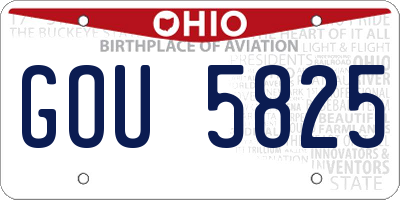 OH license plate GOU5825