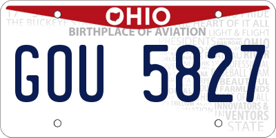 OH license plate GOU5827