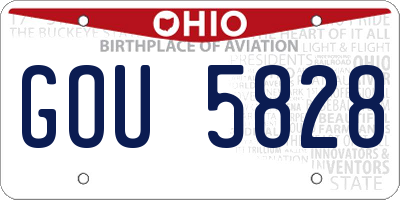OH license plate GOU5828