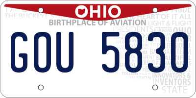 OH license plate GOU5830