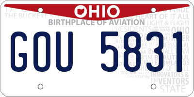 OH license plate GOU5831