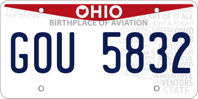 OH license plate GOU5832