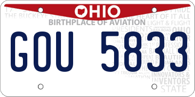 OH license plate GOU5833