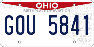OH license plate GOU5841