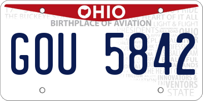 OH license plate GOU5842