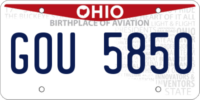 OH license plate GOU5850