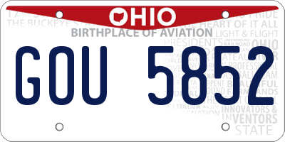 OH license plate GOU5852